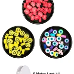90 Adet 10 Mm Polimer Kil Fimo Boncuk Takı Bileklik 5 Metre Misina Hediye - Smile - Nazar - Love