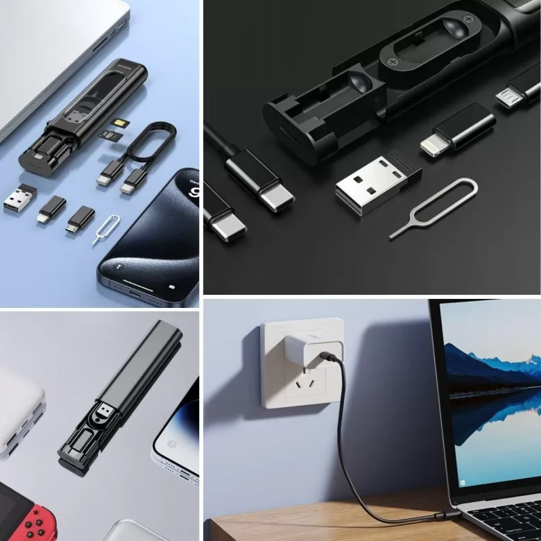 Cep Tipi 60w Bas Aç Type-c,i̇phone Şarj,micro Usb Hızlı Şarj Data Kablo Seti - Görsel 2