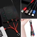 Işıklı Anahtarlık Model 3 In 1 Usb Çıkışlı Mi̇kro,type-c Ve İphone Uyumlu Şarj Kablosu