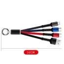 Işıklı Anahtarlık Model 3 In 1 Usb Çıkışlı Mi̇kro,type-c Ve İphone Uyumlu Şarj Kablosu