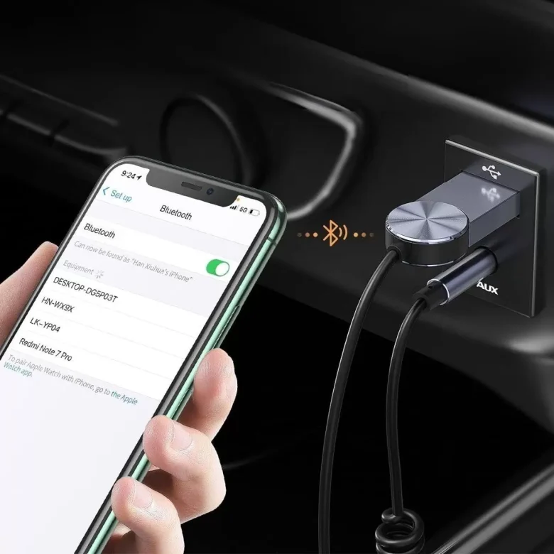 Araba Için Bluetooth Aux Alıcısı Wireless Araç Kiti - Görsel 4