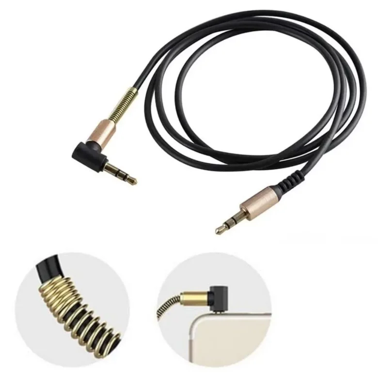 3.5mm Aux Kablosu Jak Erkek Erkek L Tipi 1 Metre Ses Aktarım Kablosu - Görsel 5
