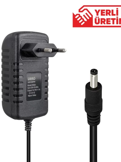 19.75 Volt - 1 Amper 4.01.35 Uçlu Yerli̇ Üreti̇m Plasti̇k Kasa Pri̇z Ti̇pi̇ Adaptör