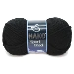 1 Adet Sport Wool Atkı Bere Ceket Yelek Örgü İpi Yünü No: 217 Siyah