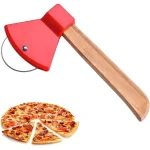 Pizza Kesici Bambu Saplı Balta Görünümlü Oval Kesici -ra-311