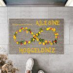 Dijital Baskı Kişiye Özel İç Kapı Dekorasyon Paspas Ps11288